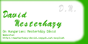 david mesterhazy business card