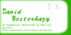 david mesterhazy business card